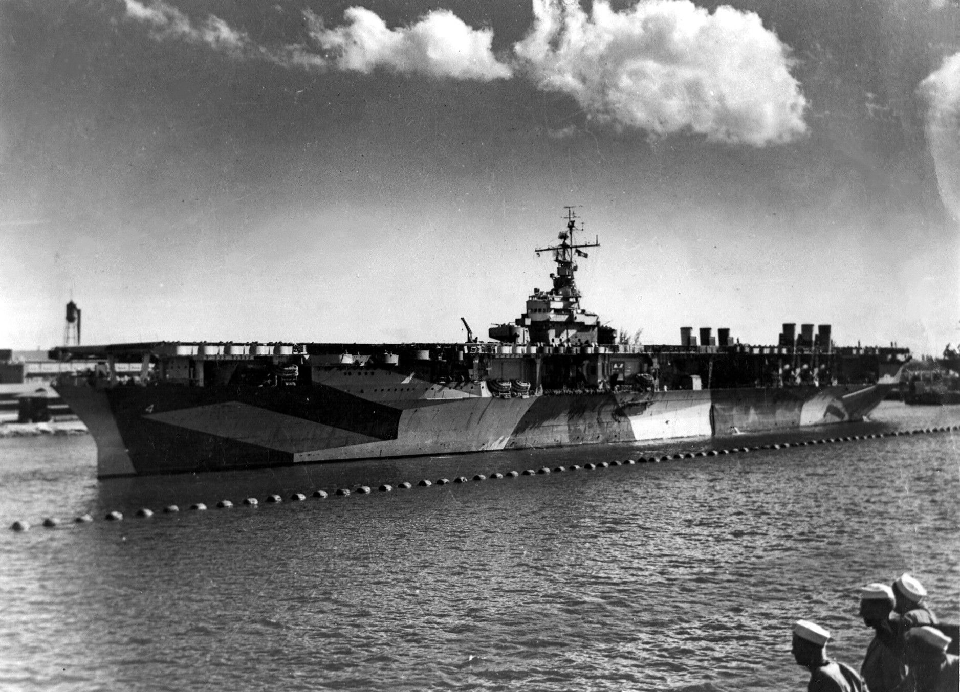 USS Ranger after its partial modernization during May to June 1944.